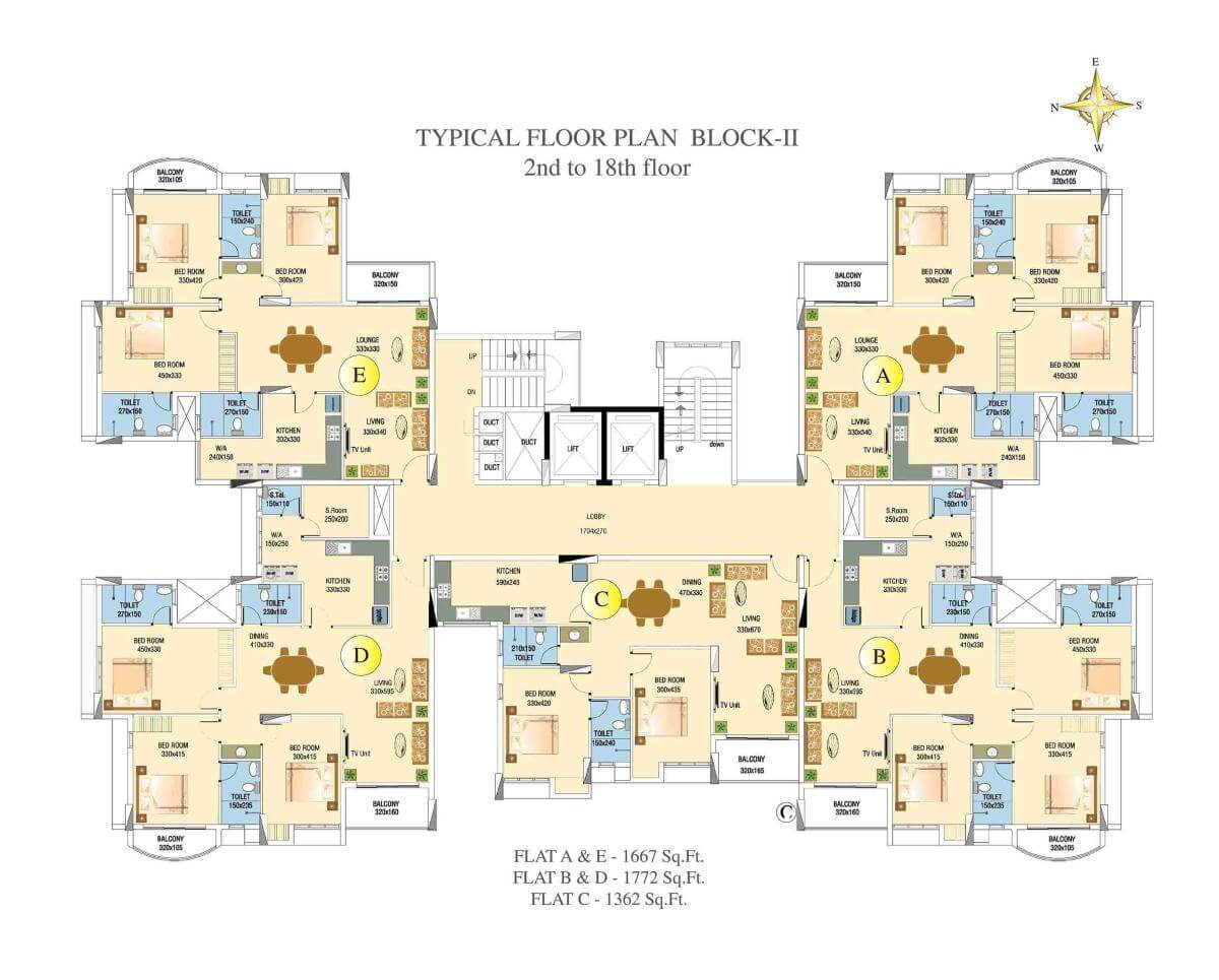 Typical Foor Plan Block - II