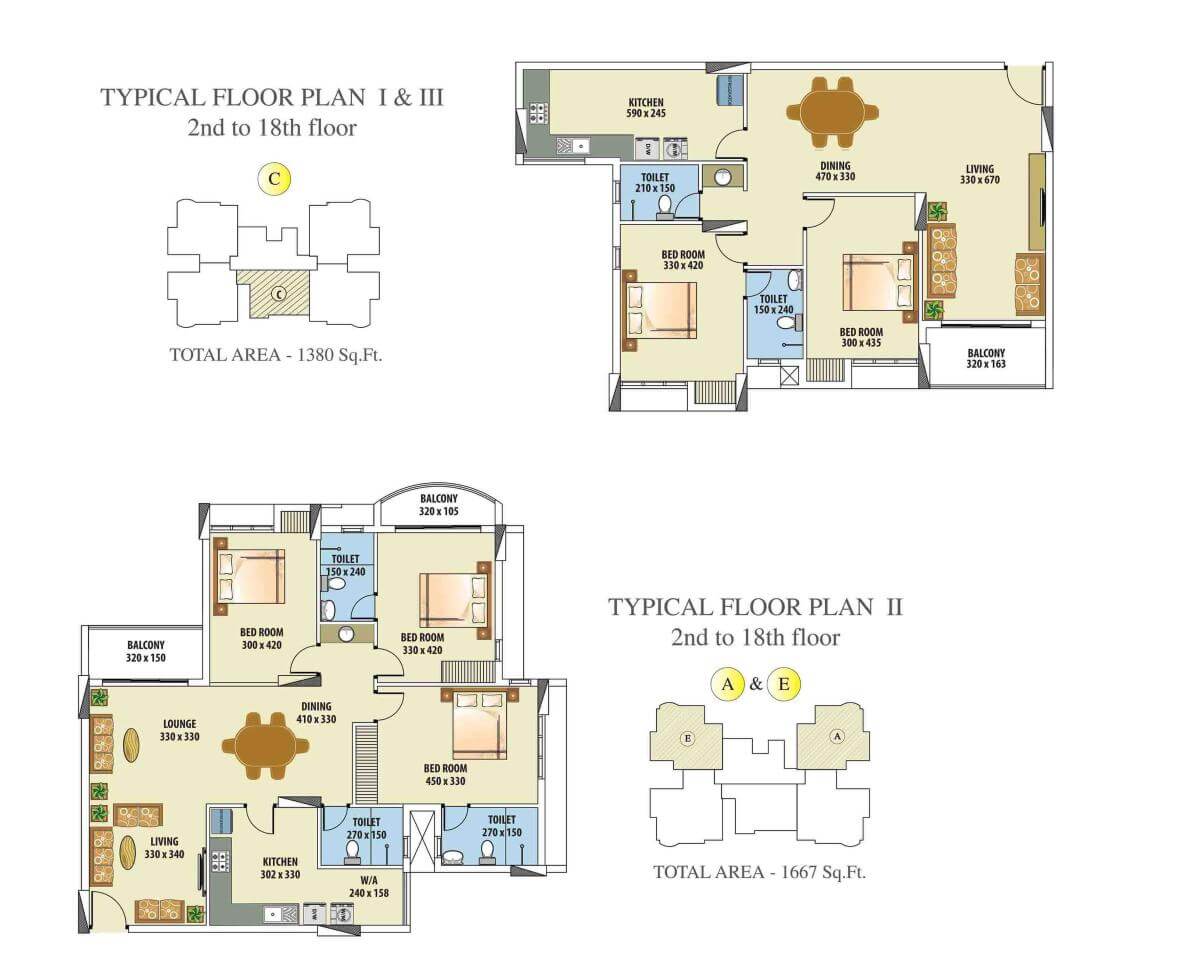 Typical Floor Plan I & III