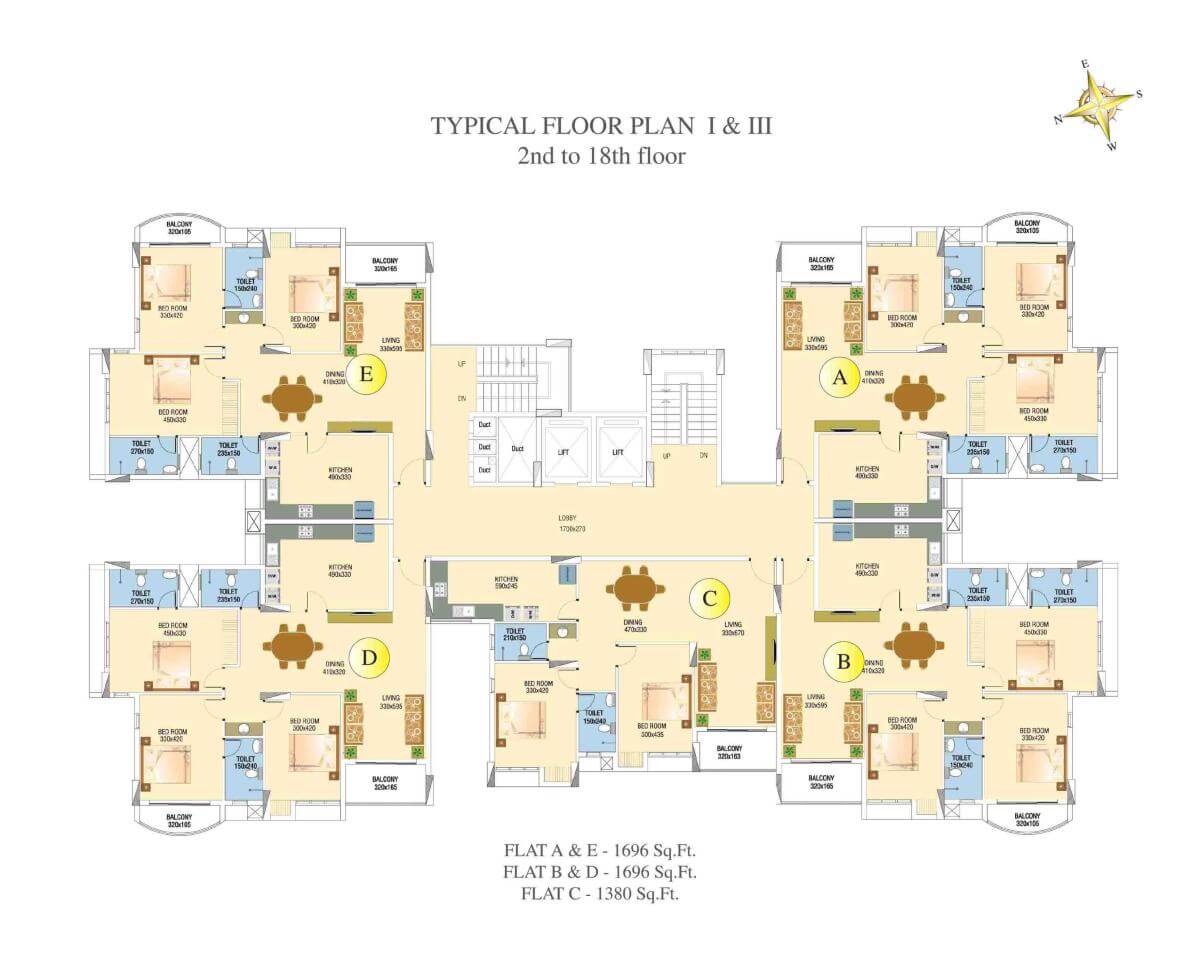 Typical Floor Plan I & III