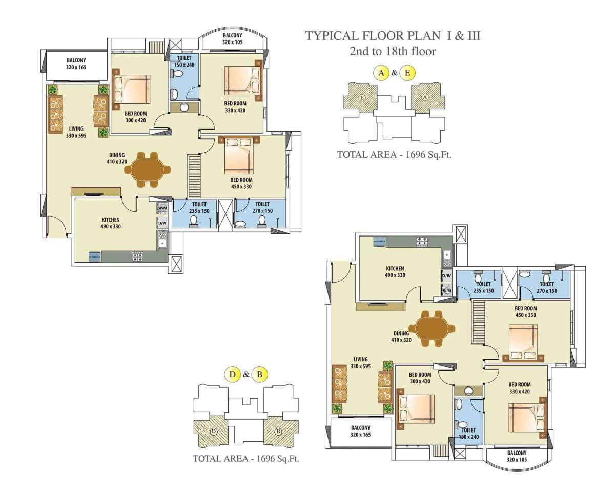 Typical Floor Plan I & III